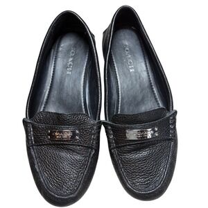 Coach‎ Fredrica Pebbled Leather Loafers Women's 8B Black Style G3122